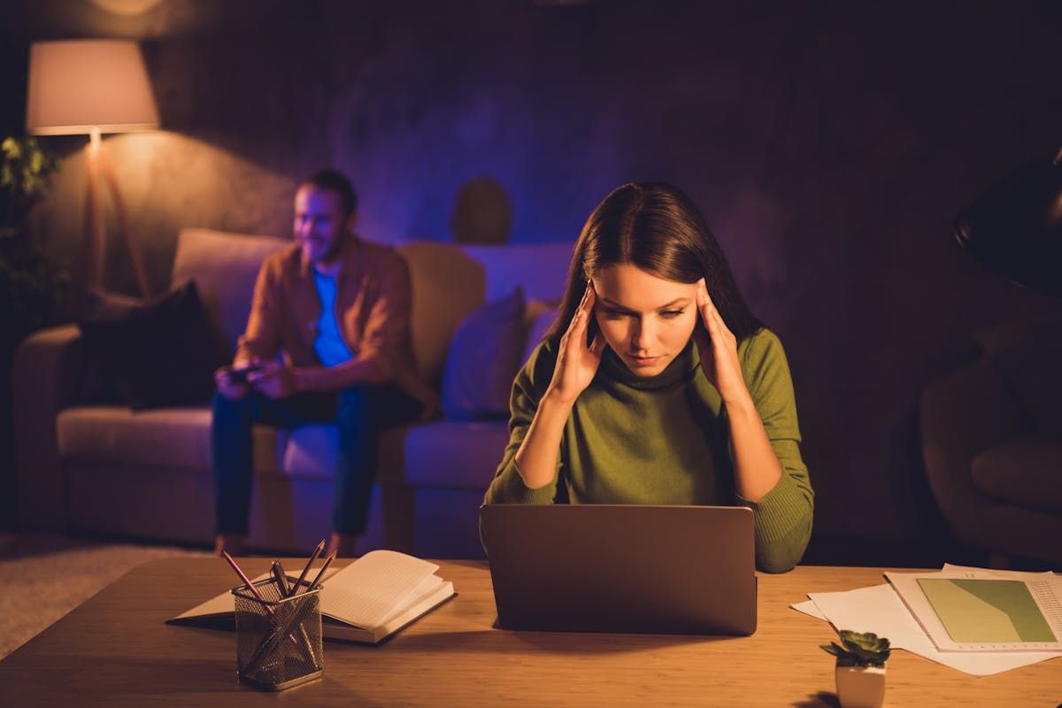 It may be easy for your work to consume your life when you are at home. Julie Ann Gauthier, from Chandler's coaches in Charlottetown, Pei advises establishing working hours and sticking to them the best you can to help avoid exhaustion while working from home. - 123RF Stock Photo