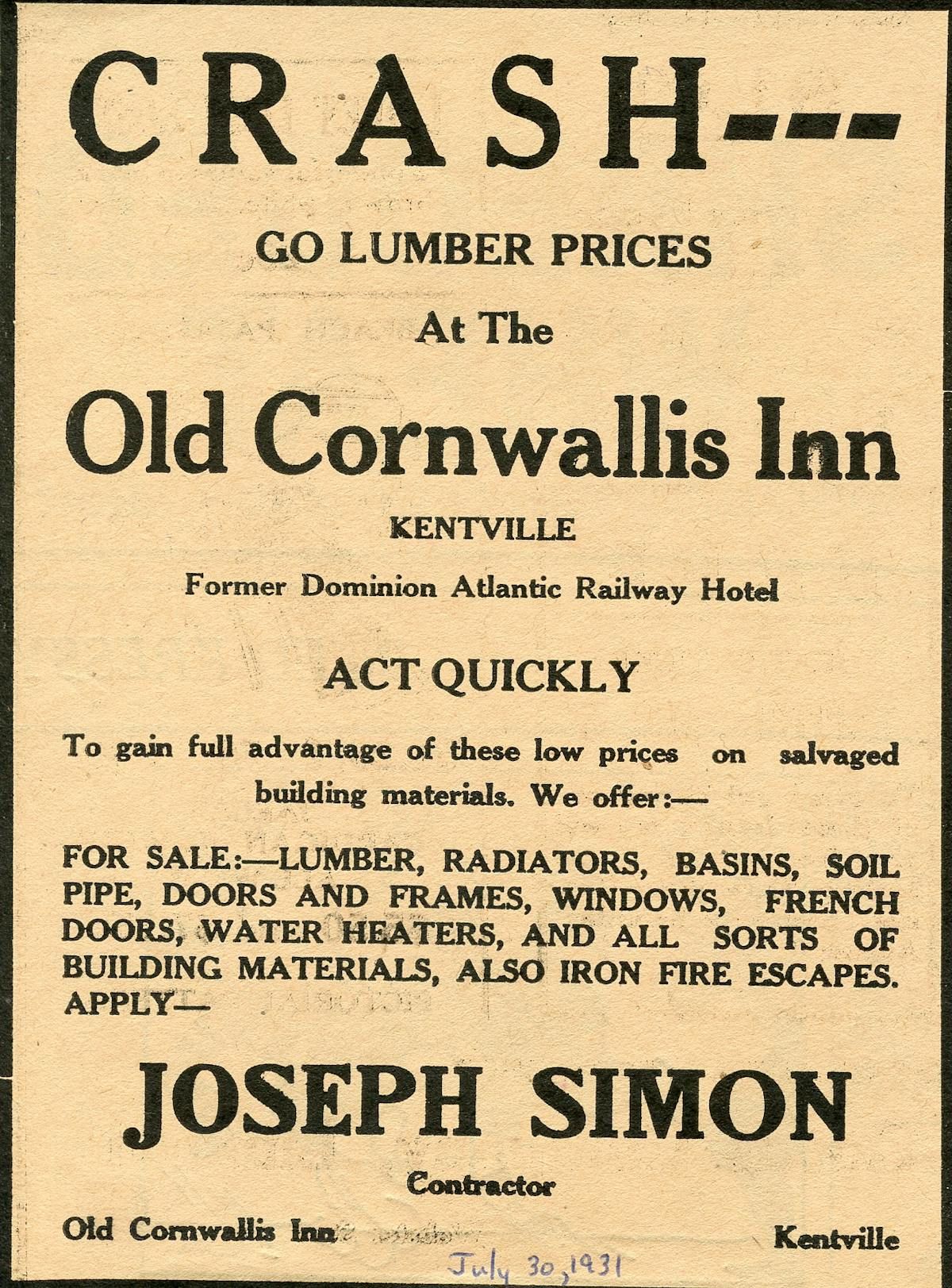 HISTORICALLY SPEAKING WITH ED COLEMAN: Origins of Kentville’s iconic ...