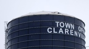 Sections of the Clarenville water tower roof were damaged earlier in November.