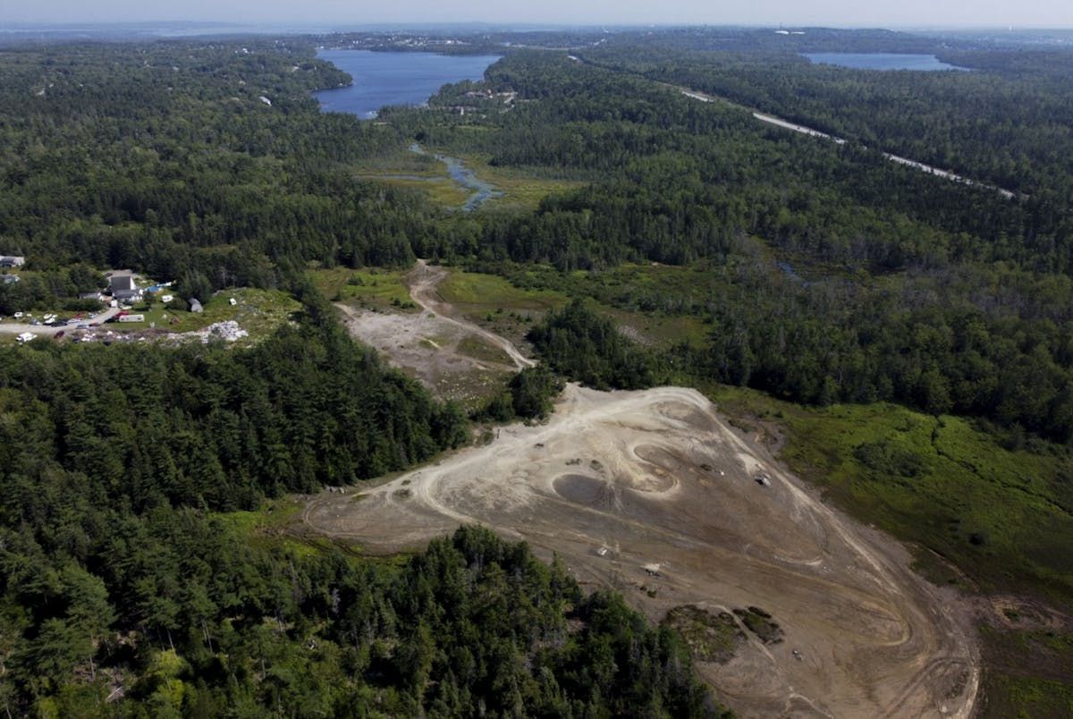  the tailings pond of the former montague gold mine is seen near dartmouth on tuesday, july 28, 2020.