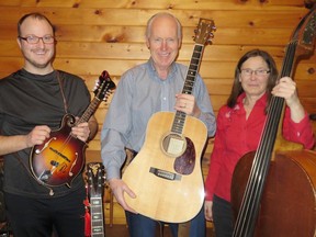 The Wheatley River Band will perform at the Bonshaw Ceilidh on April 29. From left Allen Boland, left (mandolin, dobro and vocals), David Tingley (guitar and vocals) and Ann Hay (bass and vocals).