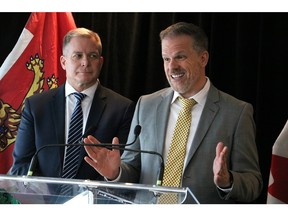 P.E.I. Health Minister Mark McLane and federal Health Minister Mark Holland say they have finalized an agreement that will provide universal coverage for diabetes medication ands contraception. The agreement is worth $40 million. Stu Neatby/The Guardian