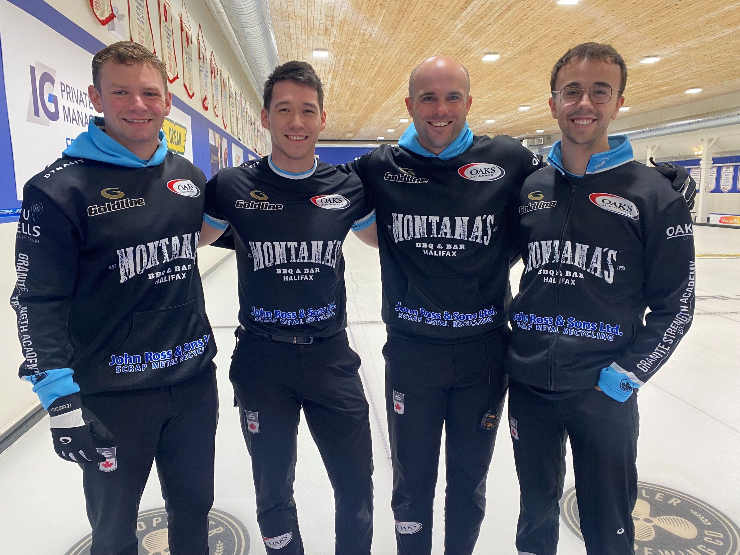 owen purcell's halifax curling club rink will compete at the home hardware canadian curling pre-trials event in wolfville, begnning oct. 20. from left are lead ryan abraham, second gavin lydiate, lead luke saunders and purcell.