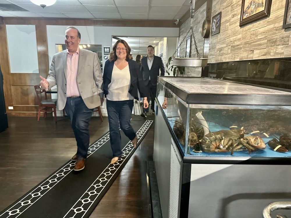Chris d'Entremont enters the Fundy Restaurant in Digby with his wife Anne on election night in April 2025. The incumbent Conservative candidate had been elected to the Acadie-Annapolis riding. It was his third time being elected to the riding, which was formerly known as West Nova. Just over six months later, he's now crossed the floor of the House of Commons to sit with the Liberal caucus. TINA COMEAU