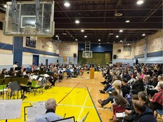 Over 100 musicians perform in the Rising Tides concert at Maple Grove Education Centre to celebrate Canada Music Week. CONTRIBUTED