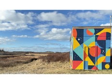 A pumphouse located along the trail in Upper Woods Harbour has been painted by Yarmouth-based artist Danielle Mahood and is one of the art installations that is part of the Western Regional Enterprise Network’s (WREN) Get Side Tracked project. KATHY JOHNSON