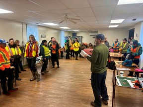 Up to 40 volunteers arrived at Union Centre Community Hall in Pictou County on Saturday morning before embarking on the search along the Middle River.
