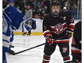Brody Walker of the Glace Bay Panthers keeps a close eye on the play during Cape Breton High School Hockey League action at Miners Forum in Glace Bay last Sunday. Walker and the Panthers will host the Panther Classic high school hockey tournament this week in Glace Bay. JEREMY FRASER/CAPE BRETON POST