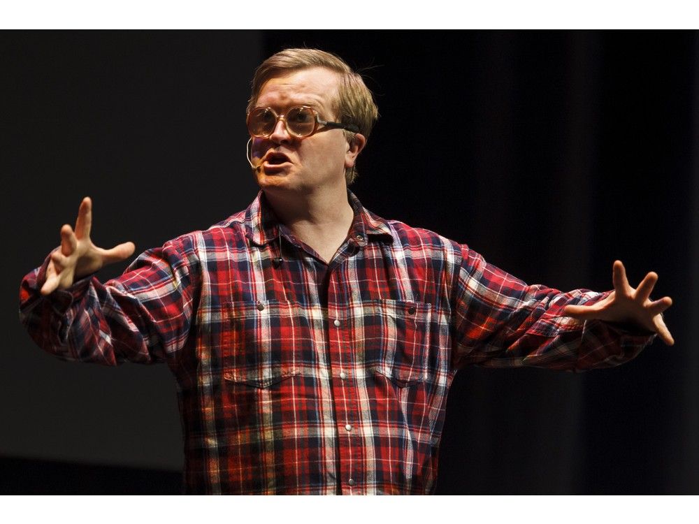 Mike Smith, who plays Bubbles on the Trailer Park Boys, performs at an auditorium in Edmonton in December 2014. A lawyer appeared in Dartmouth provincial court Friday for Smith, 53, who was charged last fall with sexually assaulting a woman in December 2017.