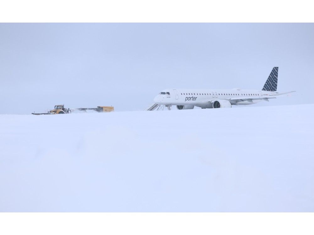 Plane slides off runway in Halifax as snow still causing disruptions across Nova Scotia