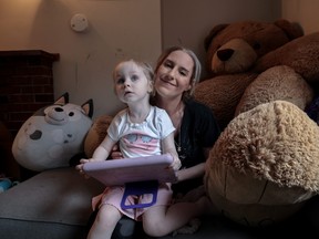 Martha Rose is shown with her daughter, Lulu, 3, in their Halifax home. Rose is trying to get support through the Provincial Preschool Autism Service for Lulu.