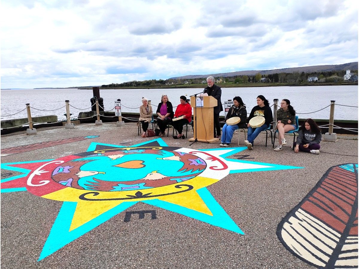 Bill MacDonald organized a gathering to mark Moose Hide Campaign Day on May 14 in Annapolis Royal. The initiative began in 2011 to recognize the importance of engaging men and boys in addressing the national issue of gender-based violence. PHOTO LAWRENCE POWELL