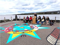 Bill MacDonald organized a gathering to mark Moose Hide Campaign Day on May 14 in Annapolis Royal. The initiative began in 2011 to recognize the importance of engaging men and boys in addressing the national issue of gender-based violence. PHOTO LAWRENCE POWELL