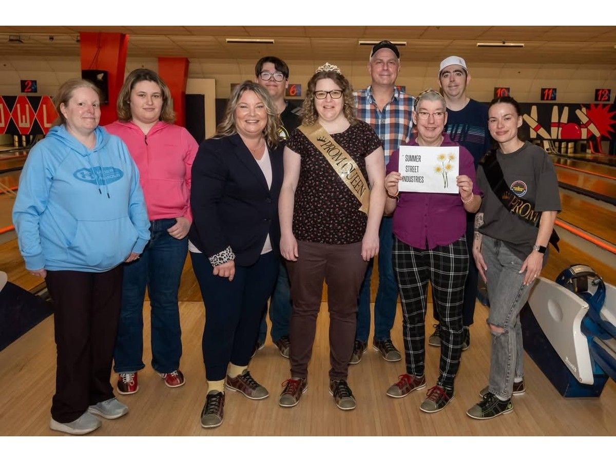 (Left to right) Angie Rogers, Alyssa Mayich, Angela MacDonald, Carson Mayich, Megan Fraser, Richard LaSalle, Joshua Hayward, Lori Ann Hallett, and Savonna MacDonald made up the team representing Summer Street Industries at the 45th Bowl for Kids Sake fundraiser on May 2. PHOTO BIG BROTHERS BIG SISTERS OF PICTOU COUNTY