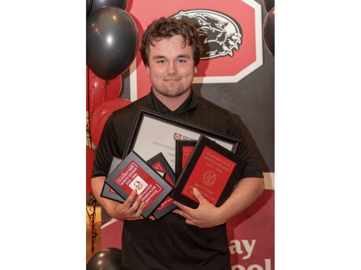 Brody Walker was named the male athlete of the year for Glace Bay High School for the 2025-26 School Sport Nova Scotia season. CONTRIBUTED