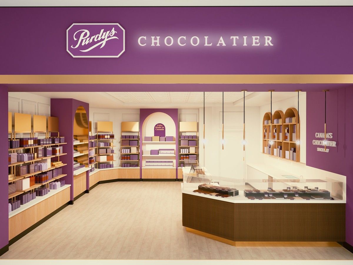 an artist's rendering of a purdys chocolatier storefront. - supplied by purdys chocolatier