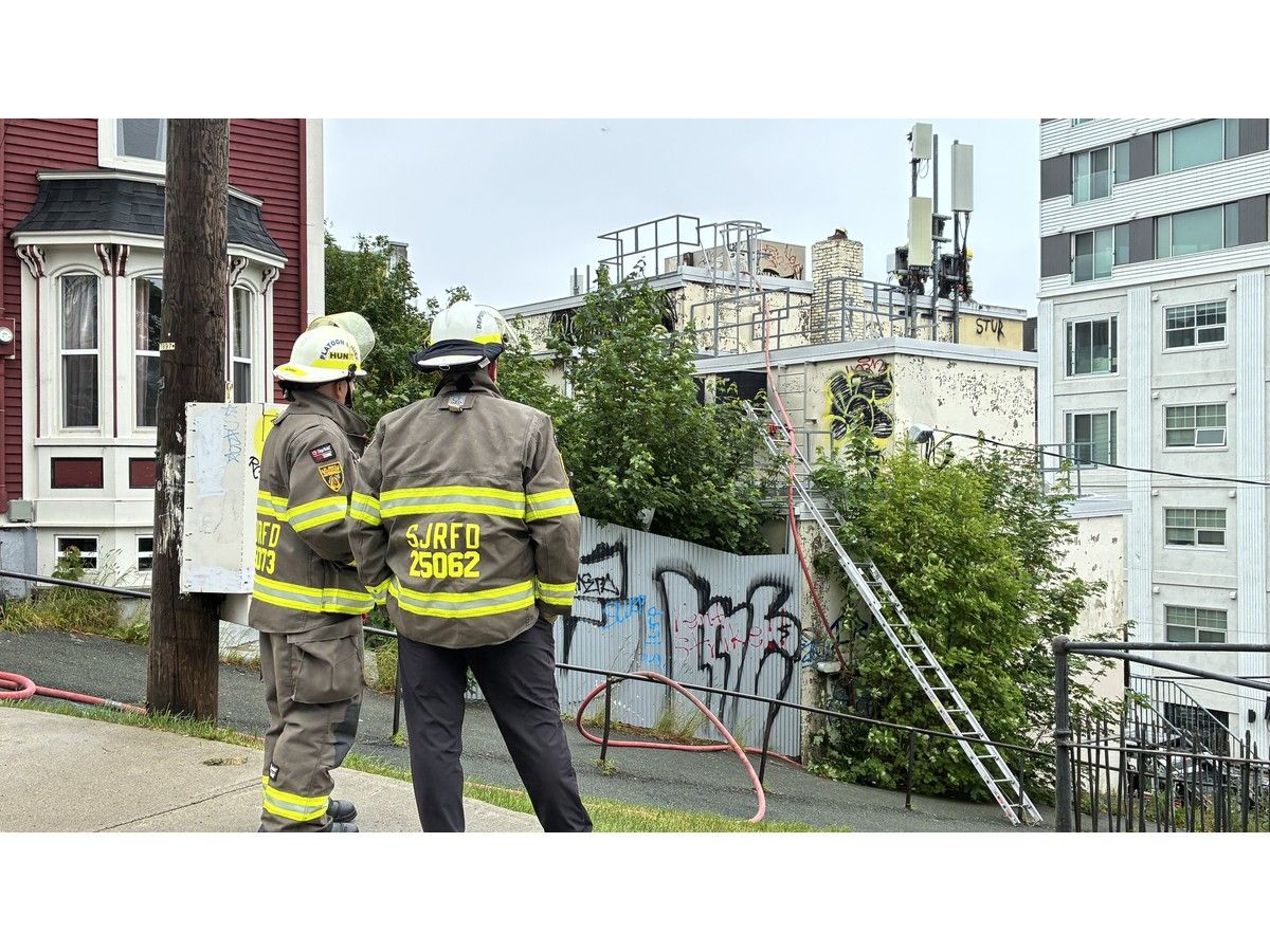 St. John's firefighters fight fire on Duckworth Street July 15