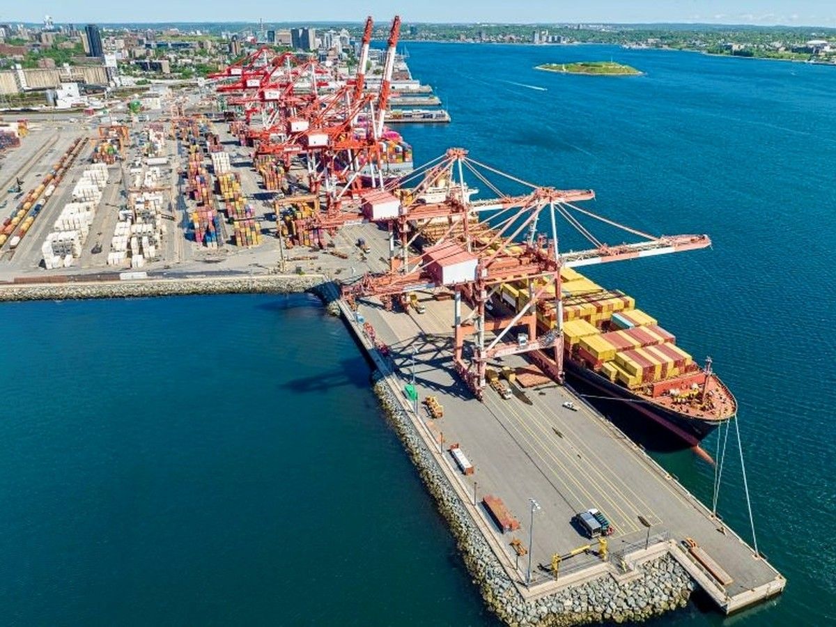 More than 217,000 TEUs moved through Halifax's two container terminals – Atlantic Hub (shown here) and Fairview Cove – during the first half of 2026, a 15.8 per cent decline from the same period last year.
