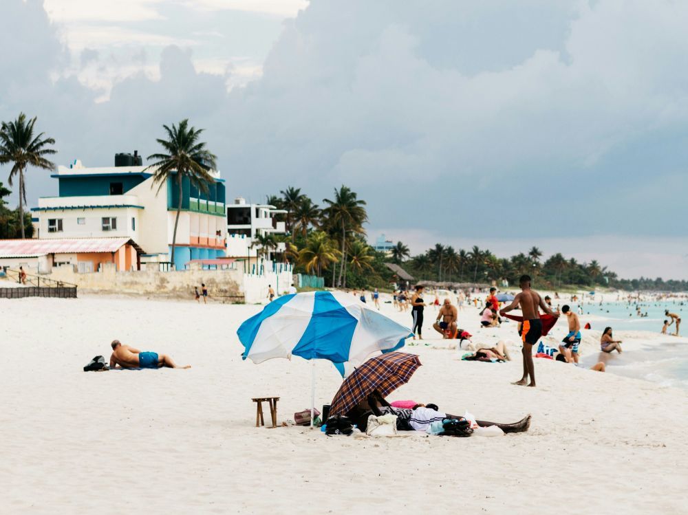 People on a beach in Varadero, Cuba