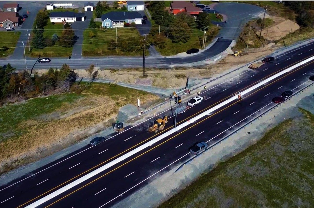 The Team Gushue Highway as it crosses Brookfield Road.