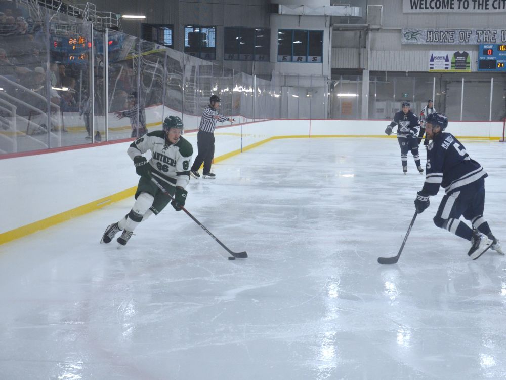 UPEI Panthers forward Yanic Crete, 86, carries the puck into the offensive zone while being defended by St. Francis Xavier X-Men defenceman Drew Maddigan, 5. The AUS Men's Hockey Conference teams met in a pre-season game at MacLauchlan Arena on the UPEI campus in Charlottetown on Oct. 2. The Panthers host the Moncton Blue Eagles in their regular-season home opener at The Mac on Oct. 16 at 7 p.m.