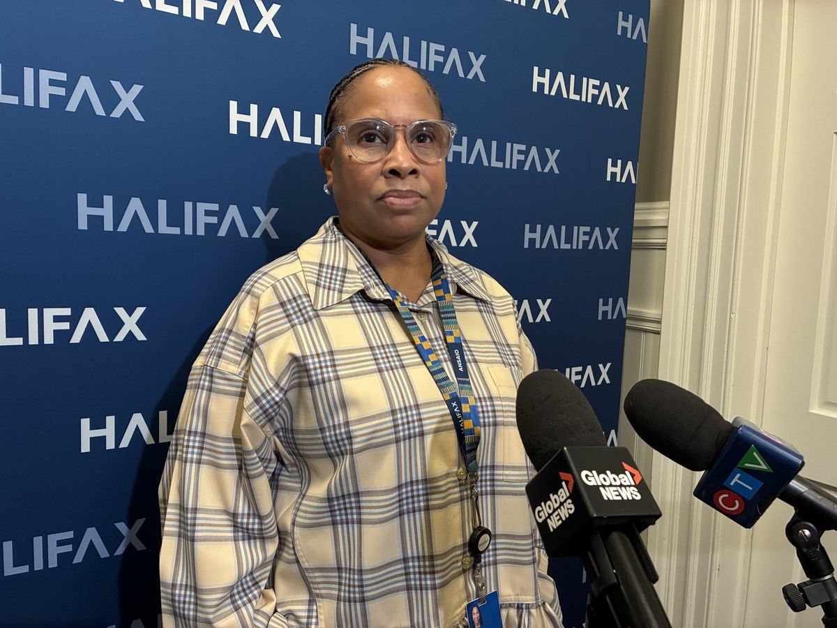 Coun. Virginia Hinch (Halifax Peninsula North) speaks to reporters in City Hall on October 20, 2026.