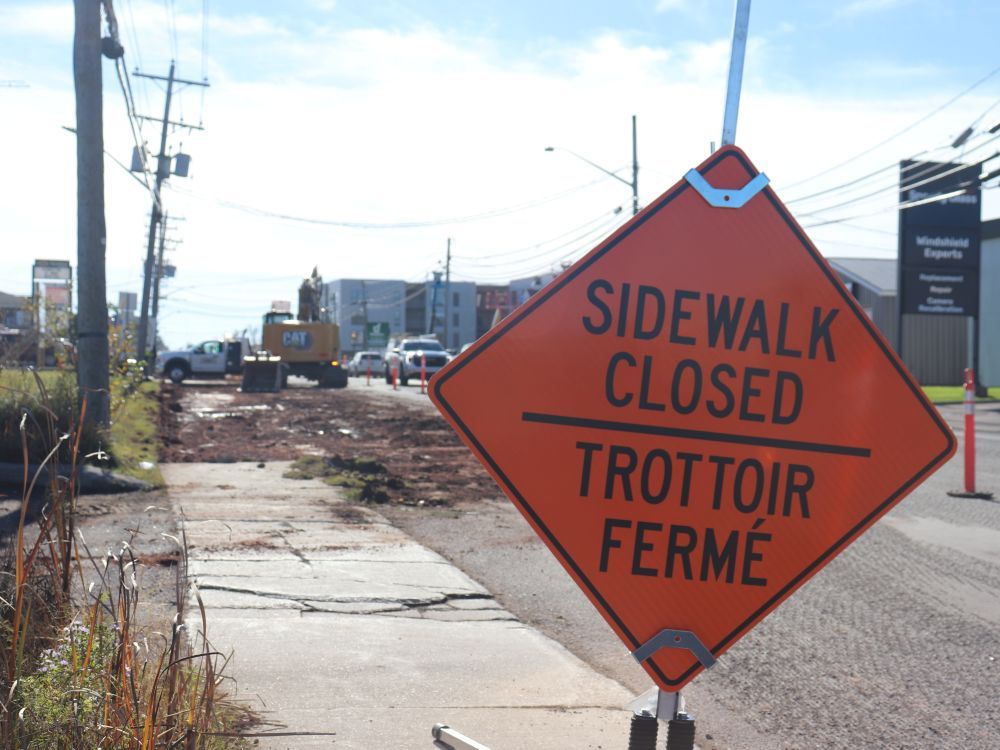Sidewalk closed sign