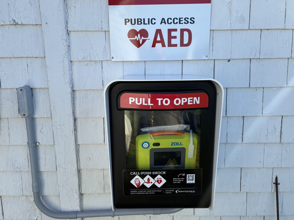 Automated external defibrillator at Argyle Shore Community Centre