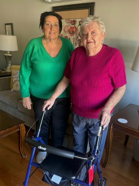 Karen Pinsent, left, with her 89-year-old mother, Jean Hollett, who now offers to pick things up off the floor for her daughter as worsening hip pain makes even simple everyday tasks difficult.