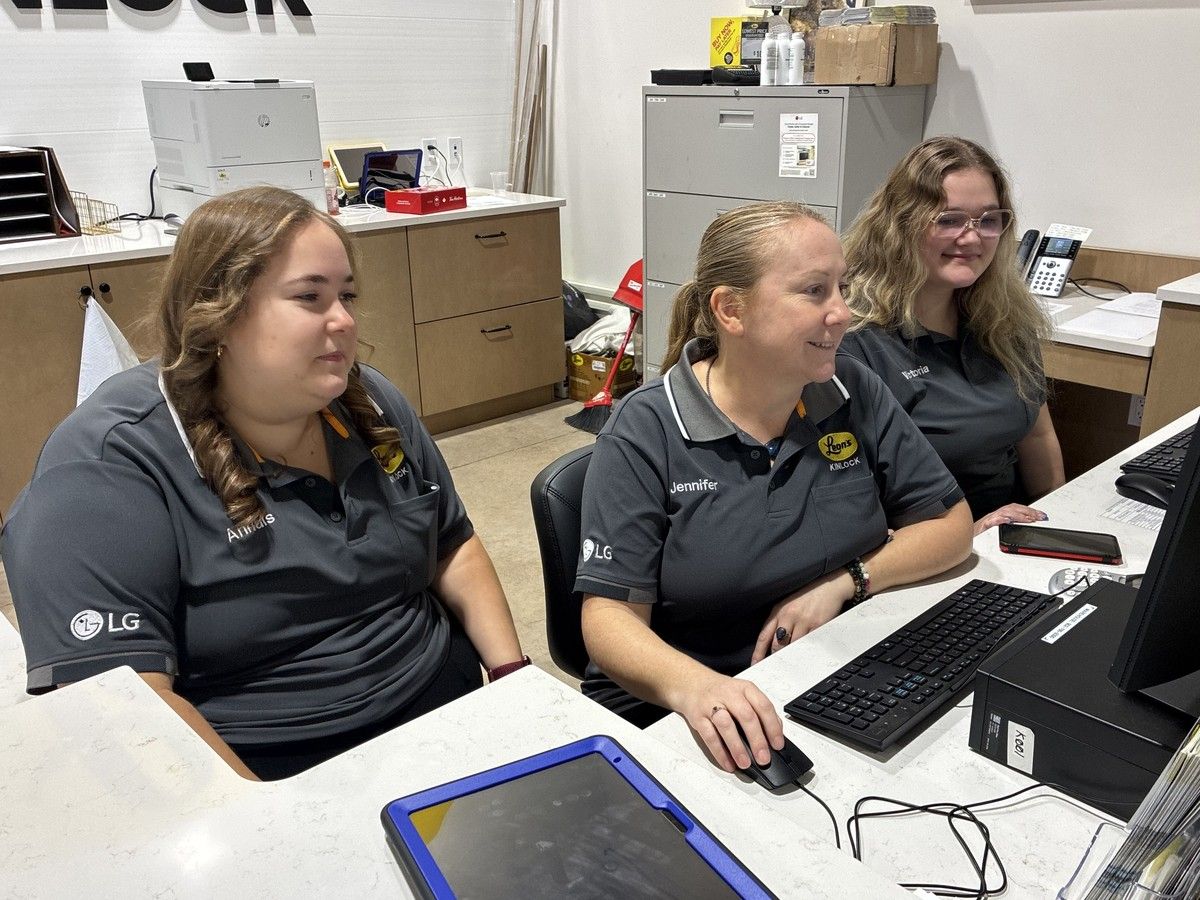 Ahnais Young, from left, Jennifer MacArthur and Victoria McDonald say the best part of working at the new Leon's Kinlock store in Stratford is that it does not feel like a job. Dave Stewart