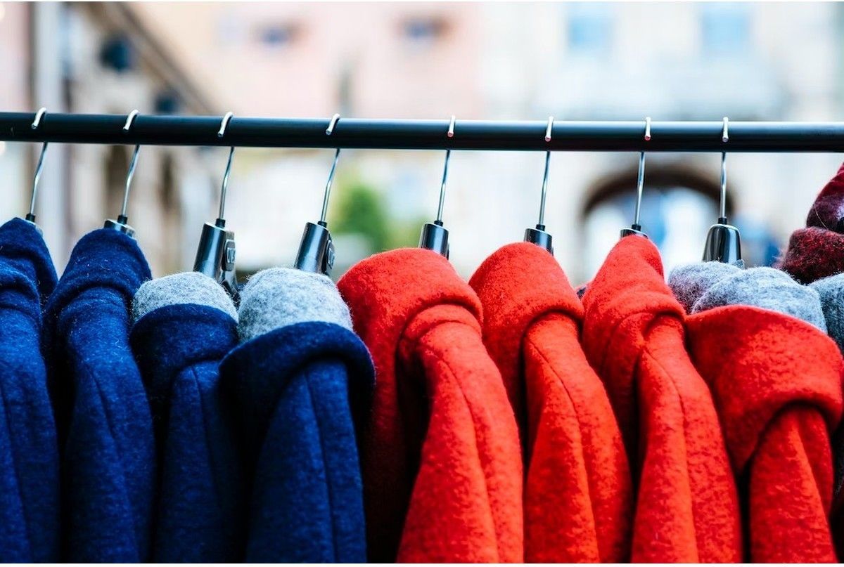 A rack of winter coats.