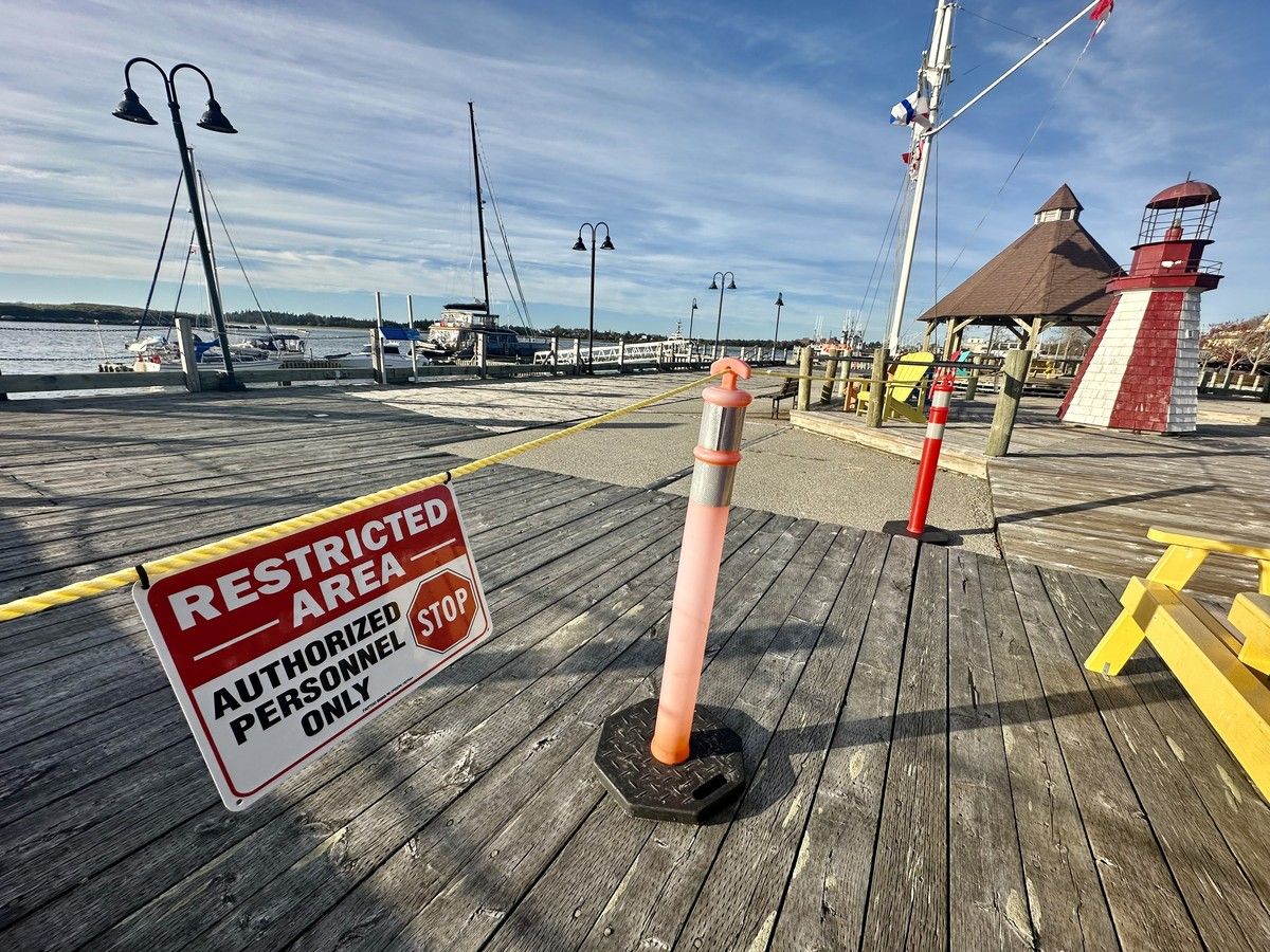 A section of the westernmost point of Killam Wharf on Yarmouth's waterfront has been restricted to the public due to load and stabilization issues with the wharf infrastructure. The Town of Yarmouth has been exploring its options for the repair work. TINA COMEAU