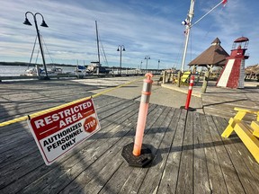 A section of the westernmost point of Killam Wharf on Yarmouth's waterfront has been restricted to the public due to load and stabilization issues with the wharf infrastructure. The Town of Yarmouth has been exploring its options for the repair work. TINA COMEAU