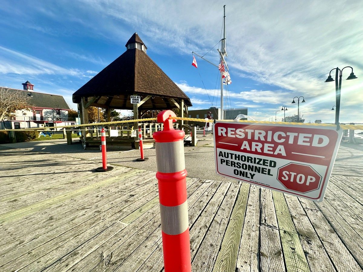 While the gazebo and other sitting, walking, gathering and viewing areas are still available to the public on Killam Wharf, load restrictions have kept some parts of the popular Yarmouth waterfront wharf off limits to the public since the end of June. TINA COMEAU