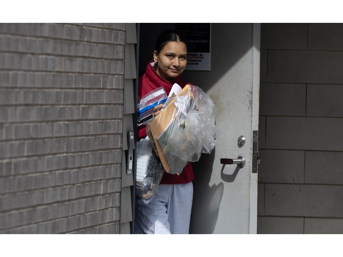 Ramandeep Kaur leaves the Halifax provincial courthouse Sept. 17 after getting bail on charges of disposing of a newborn baby's body in May. The 27-year-old Halifax woman and her husband, Sukhpreet Singh, 24, have elected to be tried in Nova Scotia Supreme Court by a judge alone.