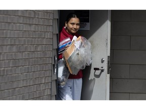 Ramandeep Kaur leaves the Halifax provincial courthouse Sept. 17 after getting bail on charges of disposing of a newborn baby's body in May. The 27-year-old Halifax woman and her husband, Sukhpreet Singh, 24, have elected to be tried in Nova Scotia Supreme Court by a judge alone.