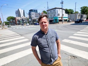 Martyn Williams is seen at the intersection of Quinpool Rd and Vernon Street in Halifax Thursday July 9. Williams is a partner with Vision Zero Kjipuktuk-Halifax, a road safety advocacy group.