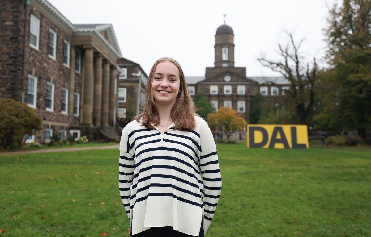 Olivia LeBlanc was diagnosed with ulcerative colitis at 14, and started the Crohn's and Colitis Society at Dalhousie to help support other students. She is seen on campus October 14.