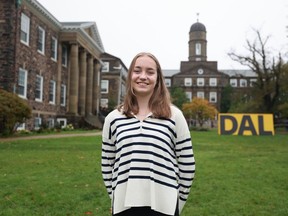 Olivia LeBlanc was diagnosed with ulcerative colitis at 14, and started the Crohn's and Colitis Society at Dalhousie to help support other students. She is seen on campus October 14.