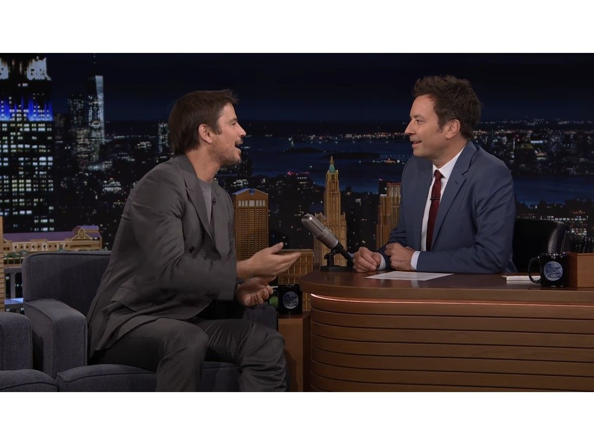 Actor Josh Hartnett (left) teaches "The Tonight Show" host Jimmy Fallon how to do a Newfoundland accent by getting him to recite the lyrics to "I'se the B'y."
