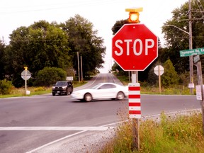 Due to traffic safety issues, Norfolk County has plans to convert the busy intersection of Cockshutt Road and Thompson Road East at Townsend Centre to a four-way stop with flashing beacons. The intersection is located east of Waterford. – Monte Sonnenberg