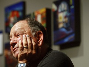 FILE: In this Sept. 6, 2013, file photo, Cheech Marin speaks while introducing of a display featuring Chicano artwork from his personal collection at the University of Wyoming Art Museum in Laramie, Wyo. /