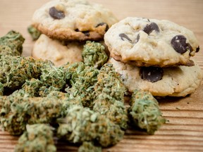 In total, police seized 156 jars of cookies believed to contain cannabis, 94 cakes, 7.8 kilograms of cannabis and 31-litres of “liquid cannabis.” /
