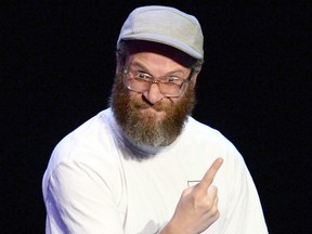 FILE: Seth Rogen speaks onstage during the "Drunk History" Live Reading Event at The Montalban on Aug. 15, 2019 in Hollywood, Calif. /