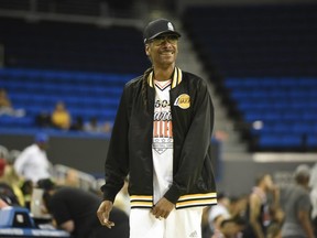 FILE - Snoop Dogg walks on the court at the Monster Energy $50K Charity Challenge Celebrity Basketball Game at UCLA's Pauley Pavilion on July 08, 2019 in Westwood, California.