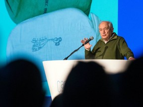 FILE: Raphael Mechoulam delivers a speech to participants at the CannaTech conference, an international summit for accelerating cannabis innovation, in the Israeli city of Tel Aviv on Mar. 7, 2016. /