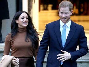 FILE: Prince Harry, Duke of Sussex and Meghan, Duchess of Sussex depart Canada House on Jan. 7, 2020 in London, England. /