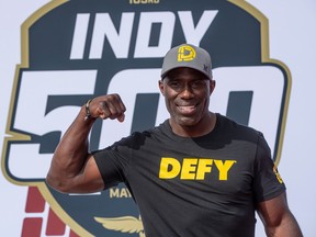 FILE: Terrell Davis is seen at the Indianapolis Motor Speedway on May 26, 2019 in Indianapolis, Indiana.