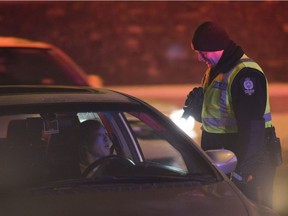 FILE: The Edmonton Police Services Impaired Driving Unit kicks off its annual Holiday Checkstop campaign with the goal to help keep impaired drivers off city streets on Thursday, Dec. 6, 2018, in Edmonton. /