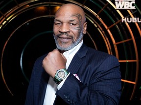 In this handout image provided by Hublot Mike Tyson attends the Hublot x WBC "Night of Champions" Gala at the Encore Hotel on May 03, 2019 in Las Vegas, Nev. /